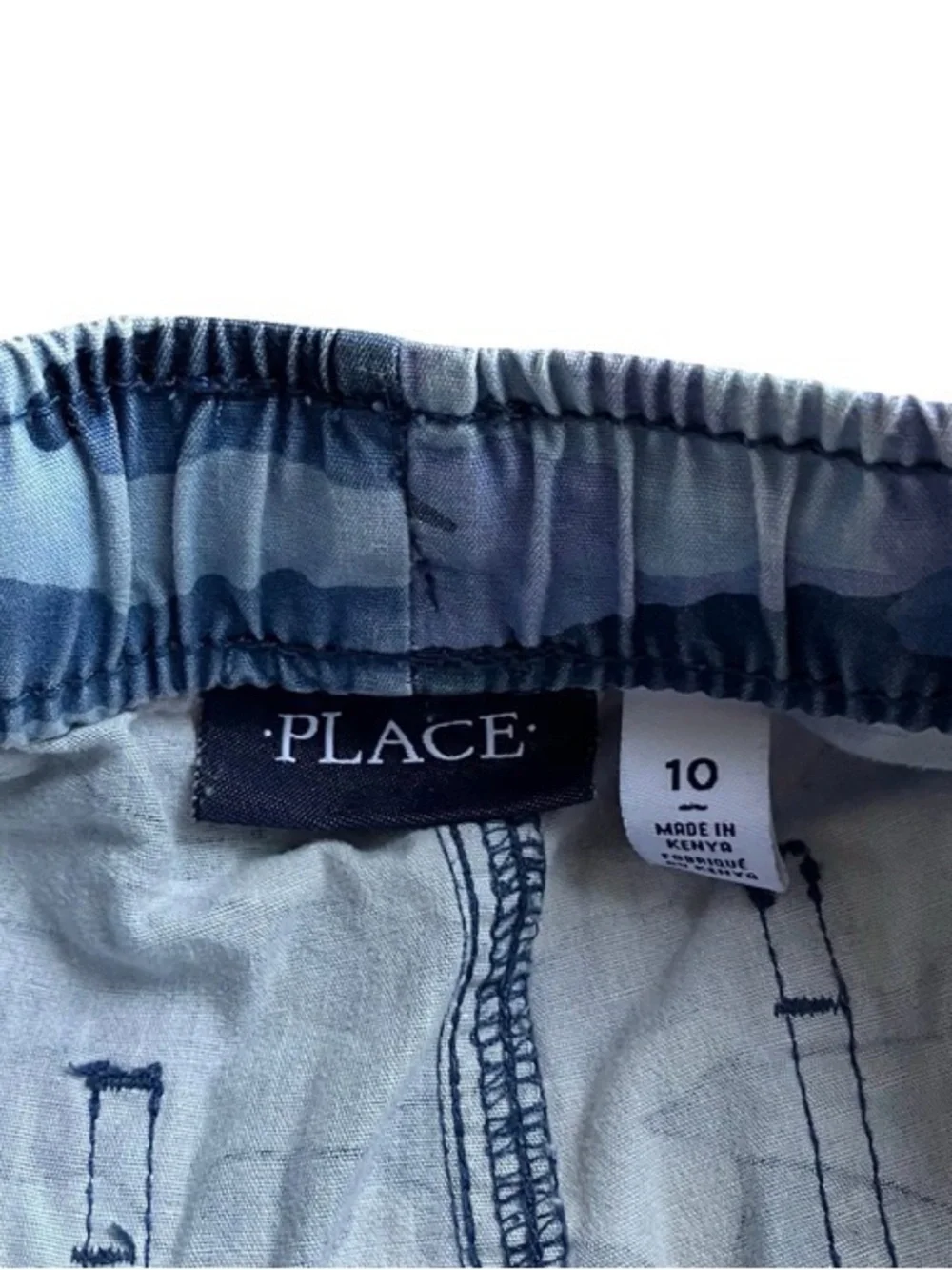 Boys Camouflage Blue Urban Shorts Sz 10 Pockets Stretch Children’s Place Summer